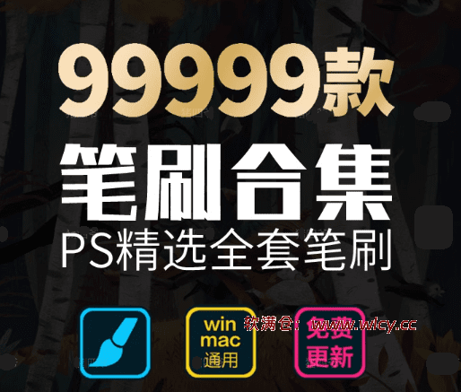 9999+款PS精选全套笔刷合集，支持win+mac系统 - 软满仓-财源精品库-软满仓-财源精品库
