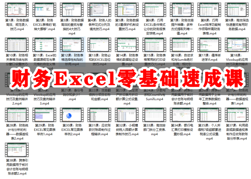 财务Excel零基础速成课｜函数公式+数据透视表+PPT制作（高薪就业+实战案例）-软满仓-财源精品库
