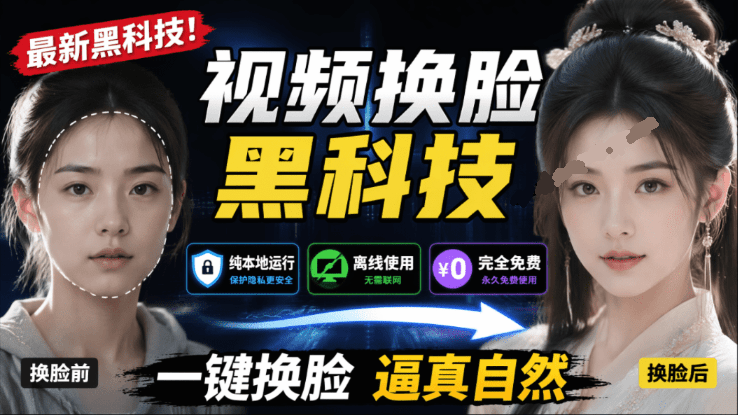 一键视频换脸黑科技,纯本地离线运行,本地视频换脸娱乐工具, AI FaceSwap-软满仓-财源精品库